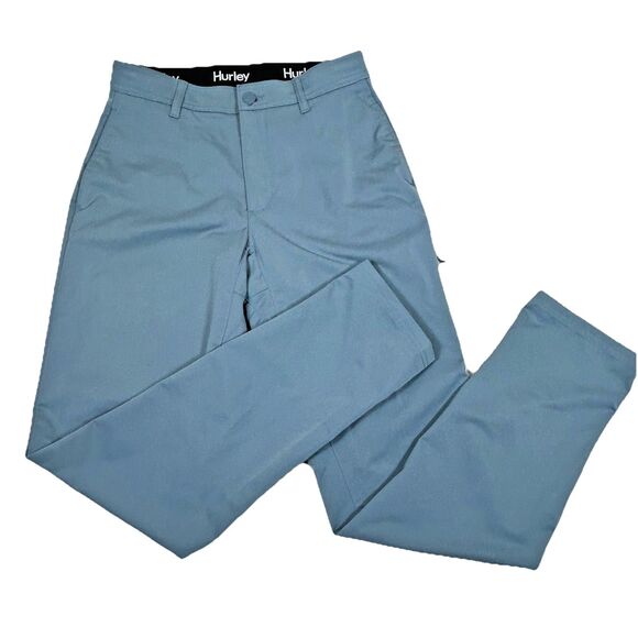 Hurley Jet Set Tech Pants Men Size 32 X 33 Blue Flat Front Comfort City Outdoor - Picture 1 of 14
